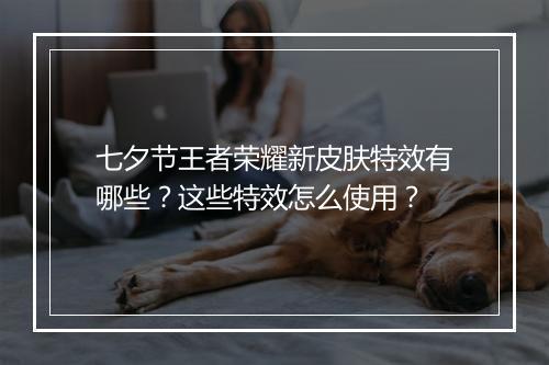 七夕节王者荣耀新皮肤特效有哪些?这些特效怎么使用?