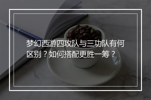 梦幻西游四攻队与三功队有何区别?如何搭配更胜一筹?