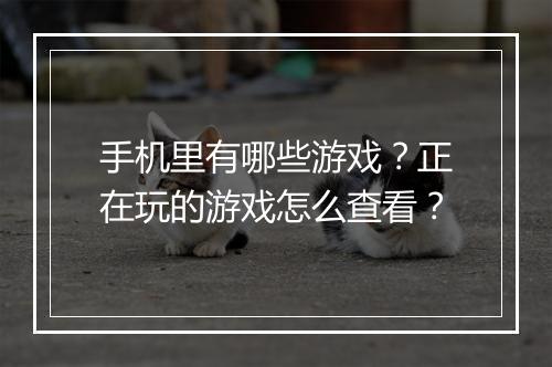 手机里有哪些游戏?正在玩的游戏怎么查看?