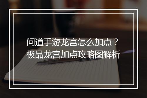 问道手游龙宫怎么加点？极品龙宫加点攻略图解析