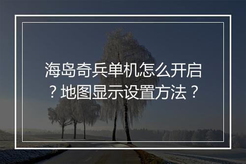 海岛奇兵单机怎么开启?地图显示设置方法?