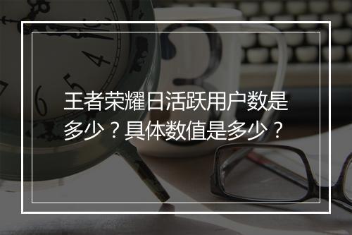 王者荣耀日活跃用户数是多少?具体数值是多少?