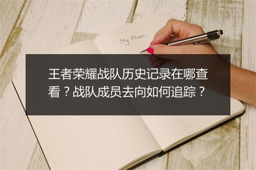 王者荣耀战队历史记录在哪查看？战队成员去向如何追踪？