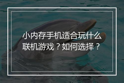 小内存手机适合玩什么联机游戏?如何选择?