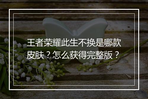 王者荣耀此生不换是哪款皮肤？怎么获得完整版？
