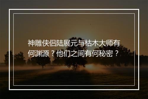 神雕侠侣陆展元与枯木大师有何渊源？他们之间有何秘密？