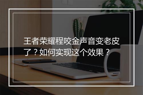 王者荣耀程咬金声音变老皮了？如何实现这个效果？