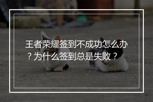 王者荣耀签到不成功怎么办？为什么签到总是失败？