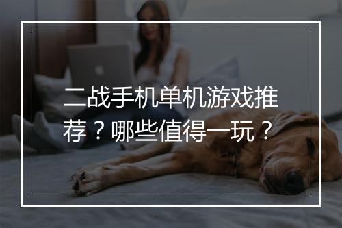 二战手机单机游戏推荐？哪些值得一玩？
