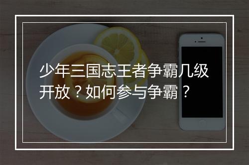少年三国志王者争霸几级开放？如何参与争霸？