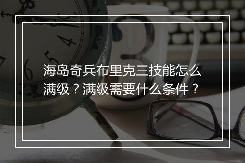 海岛奇兵布里克三技能怎么满级？满级需要什么条件？