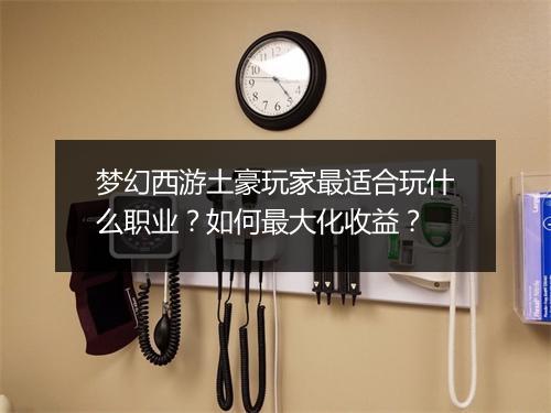 梦幻西游土豪玩家最适合玩什么职业？如何最大化收益？