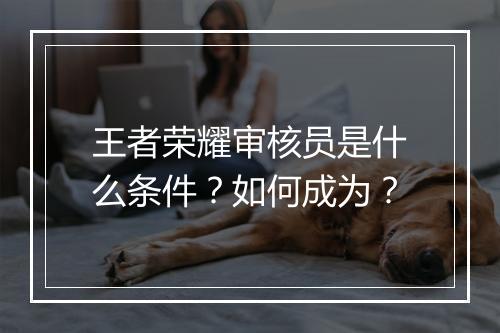 王者荣耀审核员是什么条件？如何成为？