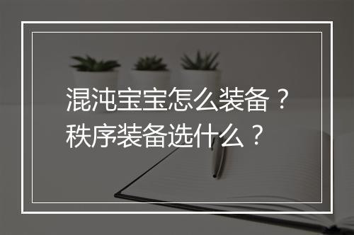 混沌宝宝怎么装备？秩序装备选什么？