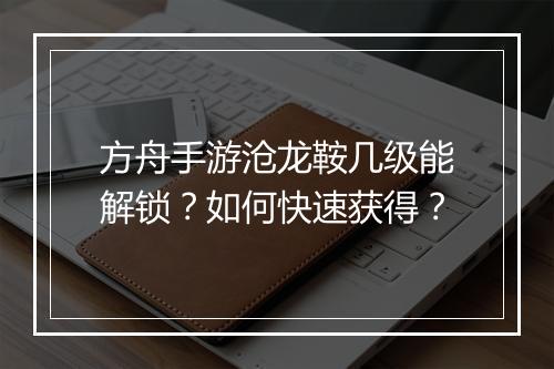 方舟手游沧龙鞍几级能解锁？如何快速获得？