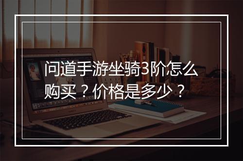 问道手游坐骑3阶怎么购买?价格是多少?