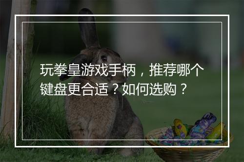 玩拳皇游戏手柄，推荐哪个键盘更合适？如何选购？