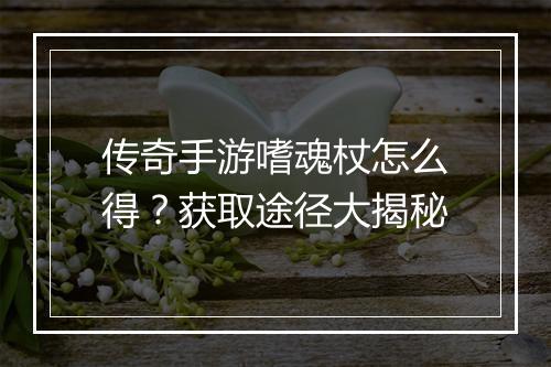 传奇手游嗜魂杖怎么得?获取途径大揭秘
