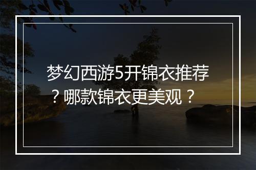 梦幻西游5开锦衣推荐？哪款锦衣更美观？