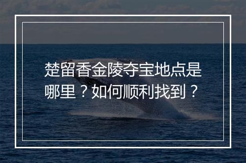 楚留香金陵夺宝地点是哪里？如何顺利找到？