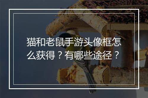 猫和老鼠手游头像框怎么获得?有哪些途径?