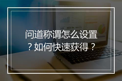 问道称谓怎么设置?如何快速获得?