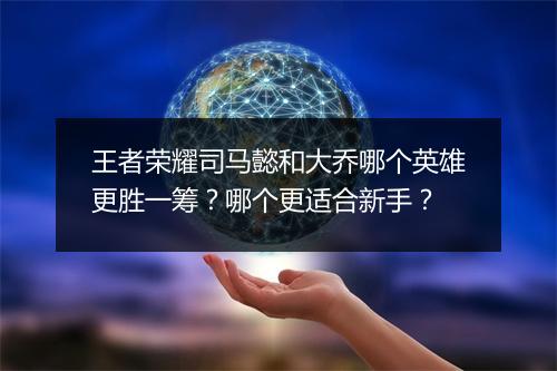 王者荣耀司马懿和大乔哪个英雄更胜一筹？哪个更适合新手？