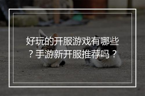 好玩的开服游戏有哪些?手游新开服推荐吗?