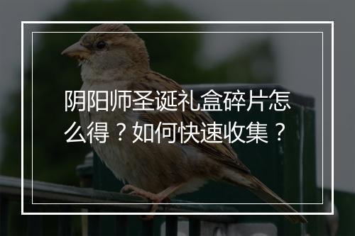 阴阳师圣诞礼盒碎片怎么得?如何快速收集?