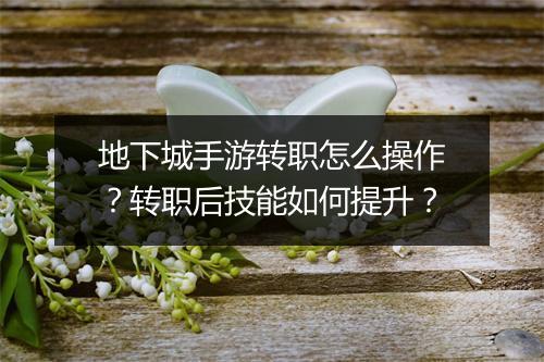 地下城手游转职怎么操作?转职后技能如何提升?