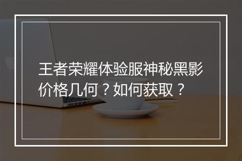王者荣耀体验服神秘黑影价格几何?如何获取?