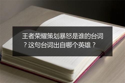 王者荣耀策划暴怒是谁的台词？这句台词出自哪个英雄？