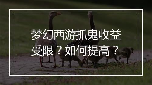 梦幻西游抓鬼收益受限?如何提高?