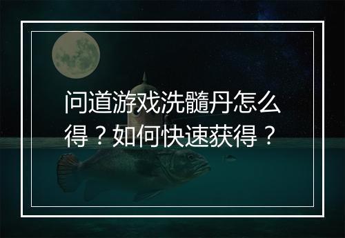 问道游戏洗髓丹怎么得?如何快速获得?