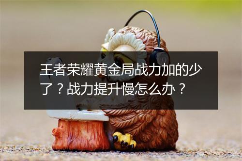 王者荣耀黄金局战力加的少了？战力提升慢怎么办？