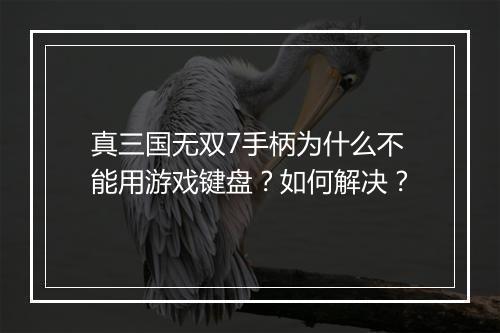 真三国无双7手柄为什么不能用游戏键盘?如何解决?