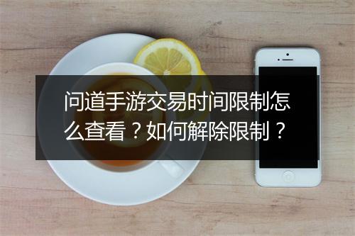 问道手游交易时间限制怎么查看?如何解除限制?