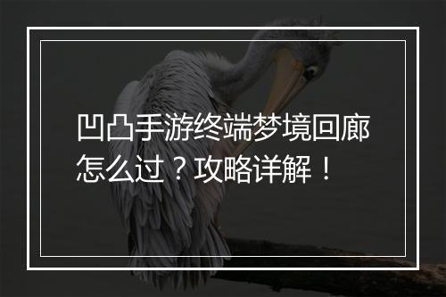 凹凸手游终端梦境回廊怎么过?攻略详解!