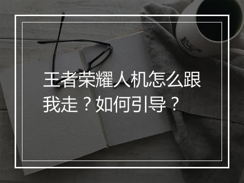 王者荣耀人机怎么跟我走?如何引导?
