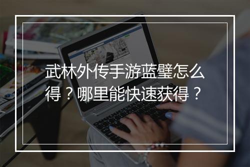 武林外传手游蓝璧怎么得?哪里能快速获得?