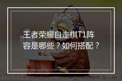 王者荣耀自走棋T1阵容是哪些?如何搭配?