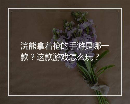 浣熊拿着枪的手游是哪一款?这款游戏怎么玩?