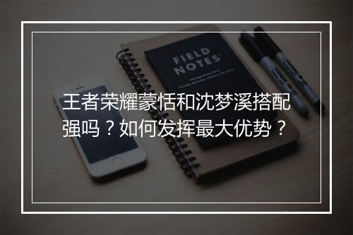 王者荣耀蒙恬和沈梦溪搭配强吗?如何发挥最大优势?