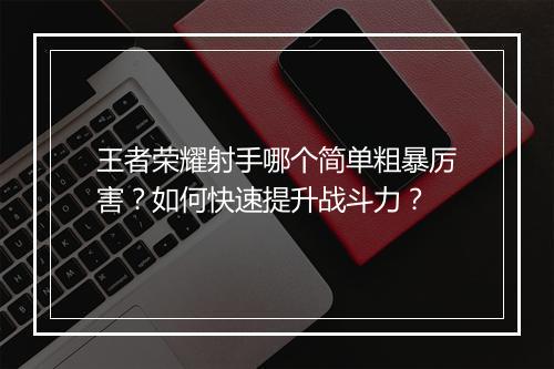 王者荣耀射手哪个简单粗暴厉害?如何快速提升战斗力?