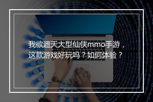 我欲遮天大型仙侠mmo手游,这款游戏好玩吗?如何体验?