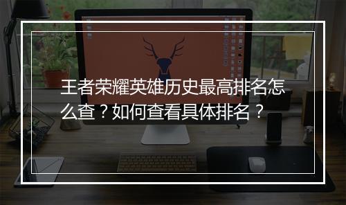 王者荣耀英雄历史最高排名怎么查?如何查看具体排名?