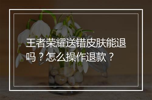 王者荣耀送错皮肤能退吗？怎么操作退款？