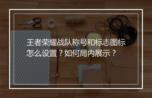 王者荣耀战队称号和标志图标怎么设置？如何局内展示？