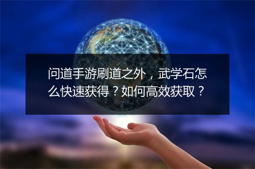 问道手游刷道之外,武学石怎么快速获得?如何高效获取?