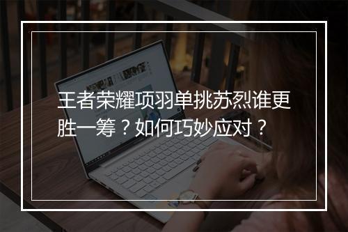 王者荣耀项羽单挑苏烈谁更胜一筹?如何巧妙应对?